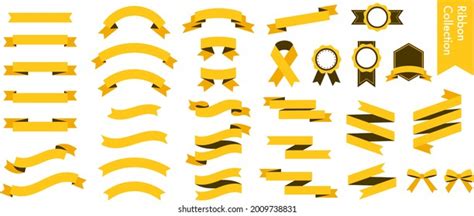 Yellow Ribbon Vector Illustration Set Stock Vector (Royalty Free) 2009738831 | Shutterstock