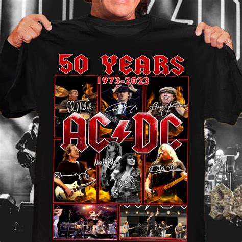 【💥พร้อมส่ง💥】👕 2023 Acdc Band 50th Anniversary 1973 เสื้อยืดร็อคแอนด์โรล