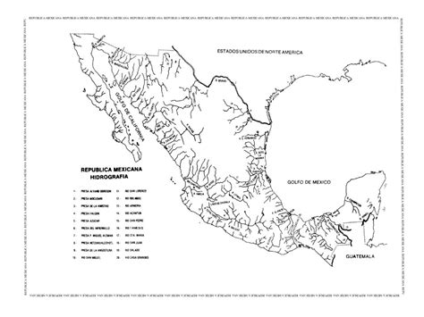 Mapa de la Orografía de la República Mexicana sin nombres Republica