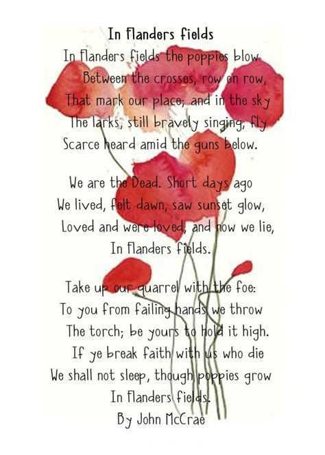 Poem In Flanders Fields Printable