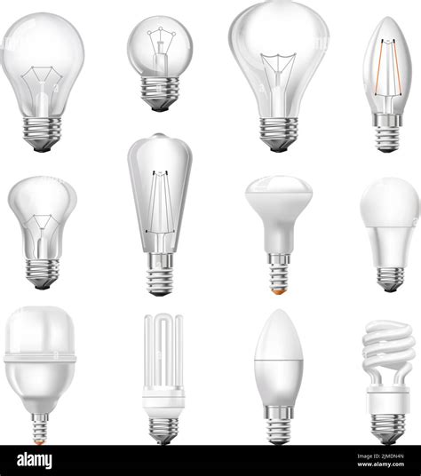light bulbs variety  types  shapes vector stock vector image art