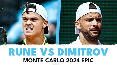 EPIC BATTLE Holger Rune Vs Grigor Dimitrov Highlights Monte Carlo