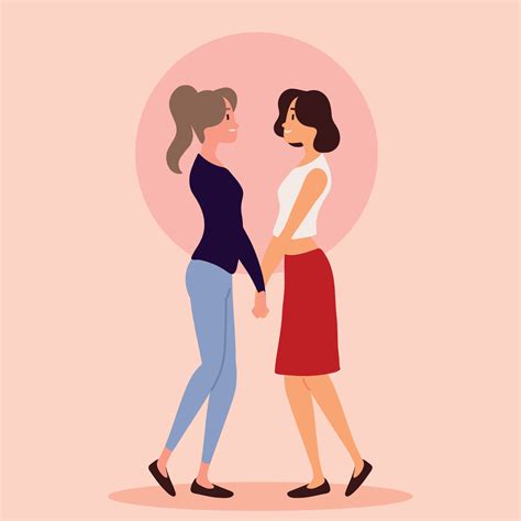 Lesbian Couple Characters Vector Art At Vecteezy