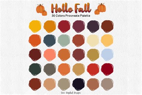 Hello Fall Procreate Color Palette Graphic By Sinedigitaldesigns · Creative Fabrica