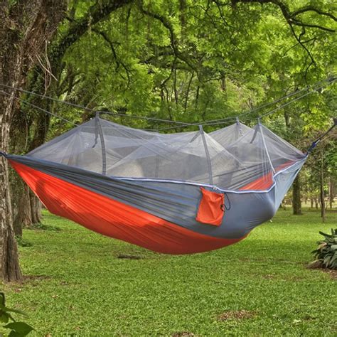 Outdoor Hanging Hammock With Mosquito Net Ultra Light Nylon Camping Aerial Tent Hammock ...