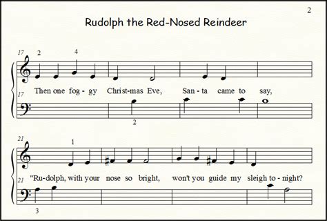 Rudolph the Rednosed Reindeer: Piano Sheet Music for Solo & Duet!