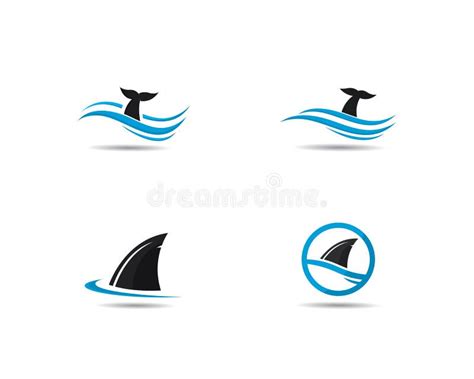 Illustration D Ic Ne De Vecteur De Calibre De Logo D Aileron De Requin