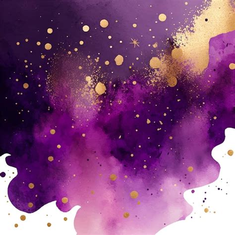 Premium Vector Mauve Liquid Watercolor Background With Golden Glitter