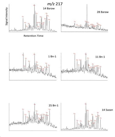 Mass Chromatograms Mz 217 Of Saturated Hydrocarbon Fractions Showing Download Scientific