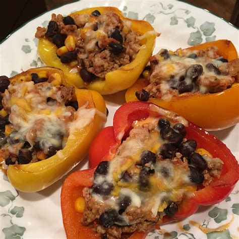 Low Carb, Ground Turkey Stuffed Peppers - Everyday Wellness