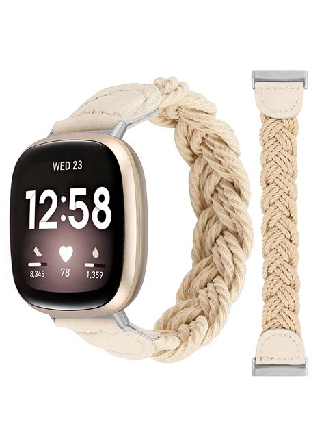 Wearlizer Braided Bands Compatible With Fitbit Versa 4 Versa 3 Fitbit