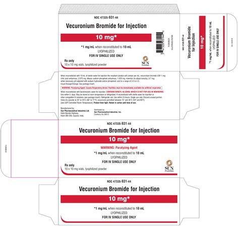 Vecuronium Bromide Information, Side Effects, Warnings and Recalls