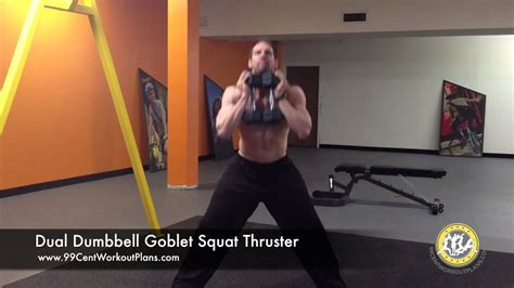 Dual Dumbbell Goblet Squat Thruster Youtube