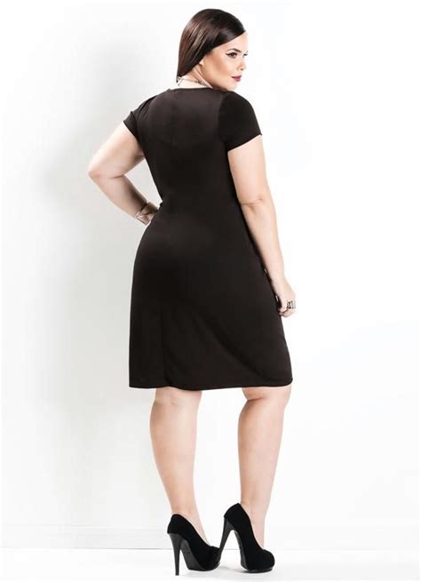 Marguerite Vestido Tubinho Bicolor Preto E Branco Plus Size Vestido