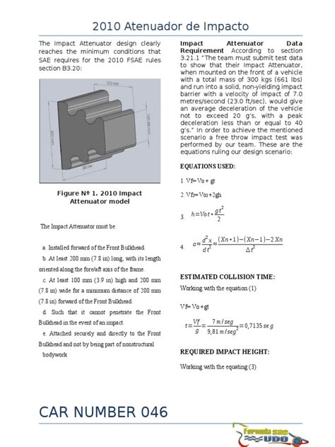 Analysis of Impact Attenuator Design and Crash Test Data for 2010 FSAE ...