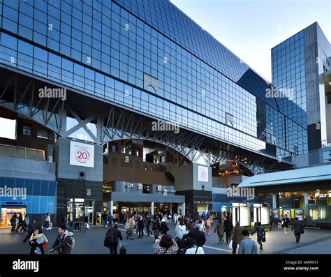 Kyoto Station Kyoto Eki Modern Glass Building Busy With People In The