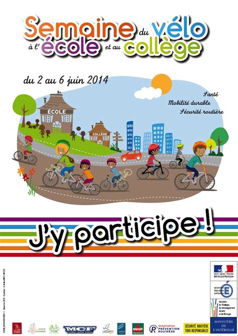 Semaine nationale du vélo à lécole et au collège du 2 au 6 juin