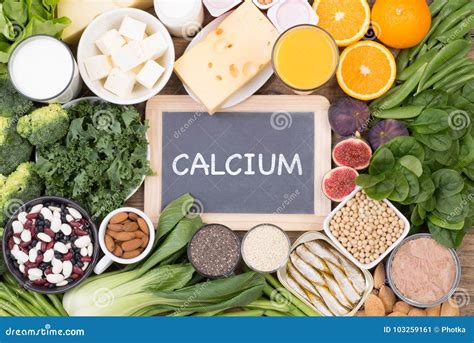 Calcium Food Sources Top View Stock Image Image Of Soya Vegetable