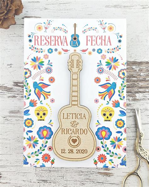 Reserva La Fecha Fiesta Save the Date Guitar Magnet Invitación Etsy