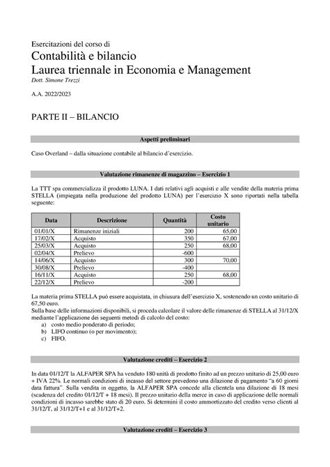 2PP II Parte Esercitazione 2 Testo Esercitazioni Del Corso Di