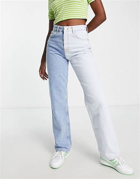 Pullandbear Jeans Anni 90 In Due Tonalità Di Blu Asos