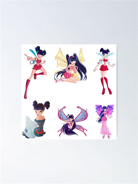 Winx Club Musa Sticker Pack Poster By Patmackriel Redbubble