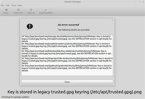 Linux MInt W Key Is Stored In Legacy Trusted Gpg Keyring Etc Apt