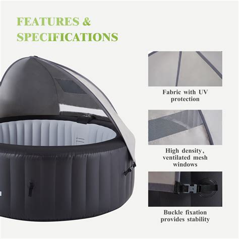 Relxtime Hot Tub Canopy Shelter Sun Shade Outdoor Canopy With Mesh