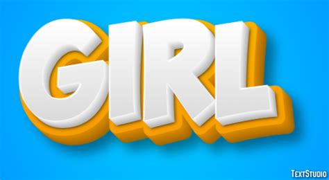 Girl Text Effect And Logo Design Word