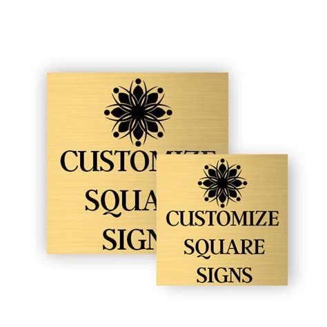 Square Engraved Heavy Brass Signs | Customsigns.com