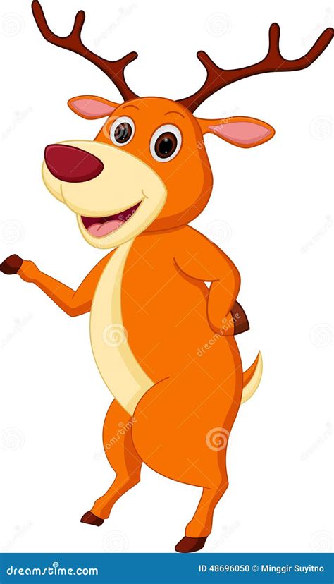 Happy Deer Dancing Incendiary Dance In Decorations Vector Illustration