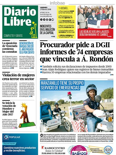 Diario Libre República Dominicana Viernes 02 De Enero De 2018 Infobae