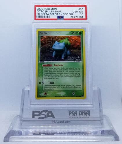 POKEMON EX DELTA SPECIES DITTO BULBASAUR 36 REVERSE HOLO PSA 10 GEM