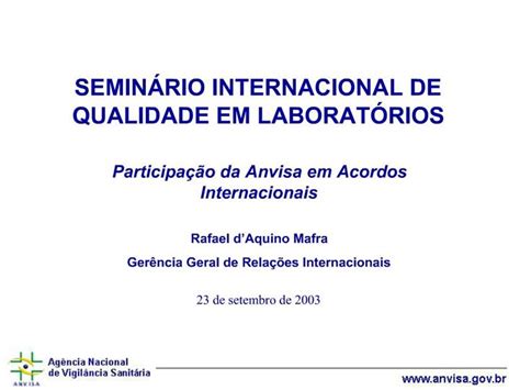 PPT SEMIN RIO INTERNACIONAL DE QUALIDADE EM LABORAT RIOS PowerPoint