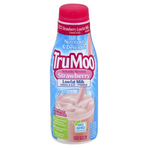 Trumoo Low Fat Strawberry Milk Pint Walmart Walmart