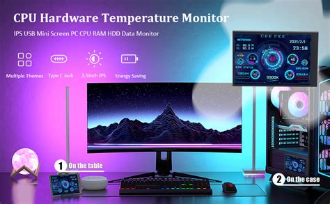 Goshyda Moniteur De Temp Rature Mat Rielle Cpu Pouces Ips Usb Mini