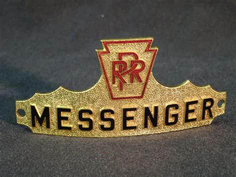 Sold At Auction Vintage Brass Pennsylvania Railroad Messenger Hat Badge