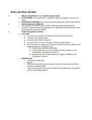 Mcb Lab Final Review Mcb Lab Final Review O O O Whats A Hypothesis Vs