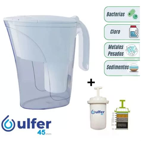 Jarra Purificadora De Agua Ulfer 2l Filtro Rinde 6 Meses Meses Sin