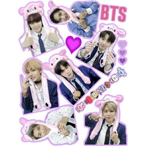 Jual Stiker Kpop BTS Cute Decoratif Taehyung Jimin Suga Namjoon