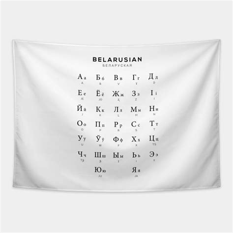 Belarusian Alphabet Chart, Belarus Language Chart, White - Belarus ...