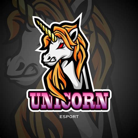 Logotipo De Esport Mascota De Unicornio Vector Premium