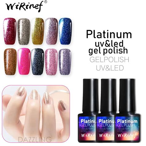 Wirinef Ml Colors Dazzling Platinum Nail Gel Polish Soak Off Nail