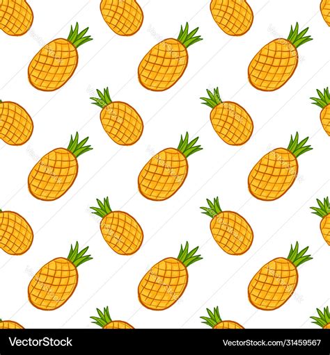 Pineapple Wallpaper On White Background Royalty Free Vector