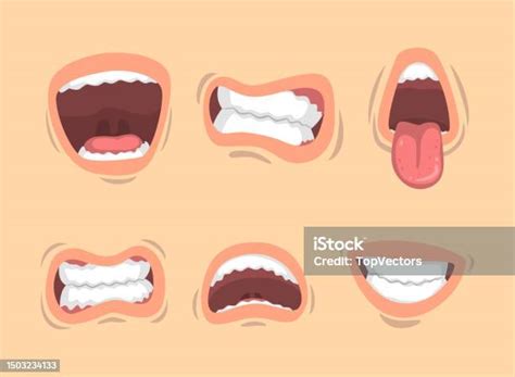 다른 제스처 벡터 세트에서 입 곡선의 위쪽 및 하부 입술 입에 대한 스톡 벡터 아트 및 기타 이미지 입 이빨 언어