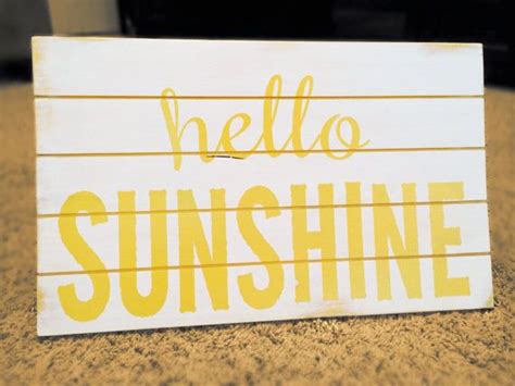 Wood Sign Hello Sunshine Handmade Painted Sign Etsy Wood Signs