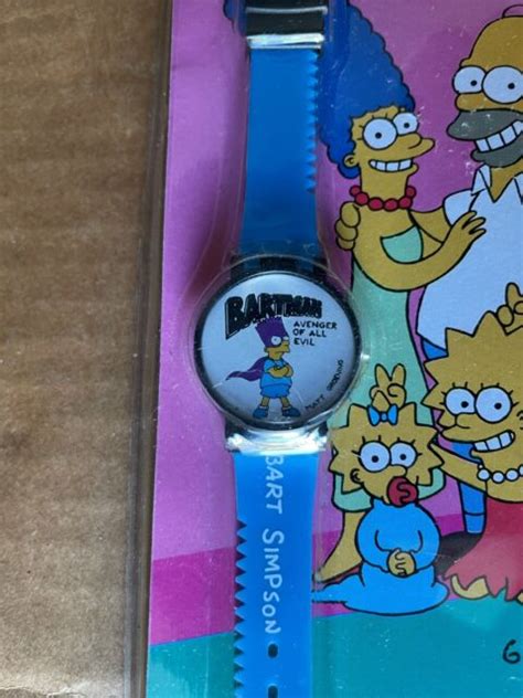 2 The Simpsons Wrist Watch 5 Function Lcd Quartz Nelsonic Bart Bartman