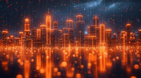 Premium Photo Hologram City Illustration
