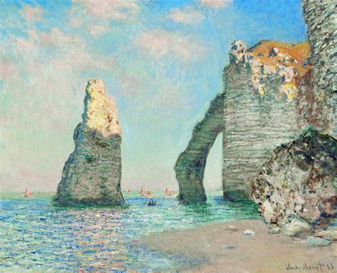 The Cliffs At Tretat Painting By Claude Monet Pixels