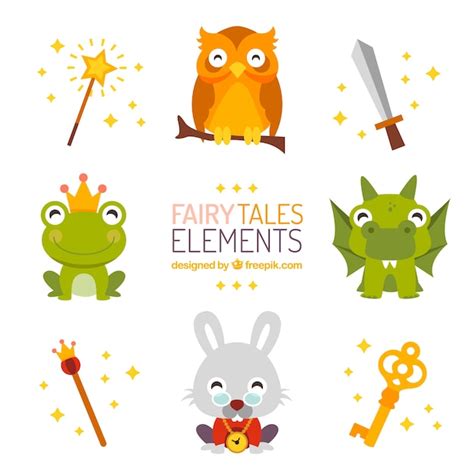 Fairy Tales Elements Free Vector